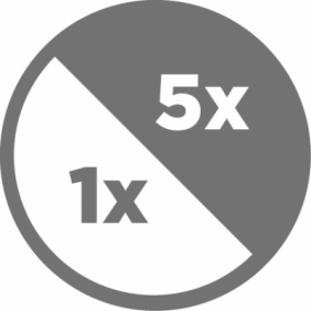 2 sides mirror (1X and 5X magnification)
